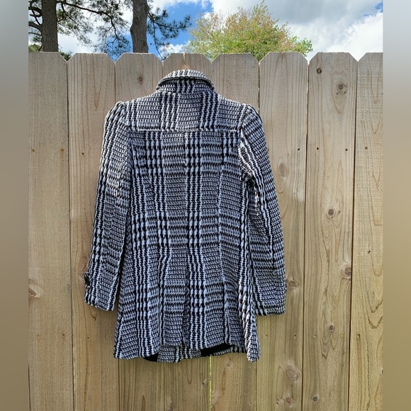 Ambiance Apparel Multi Color Blck/White Long Sleeve Blazer Jacket Sz small tweed - Picture 6 of 8